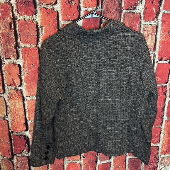 Sandro Blazer Womens Large Black White Knit Jacket Roll Lined Career Business - Picture 7 of 10